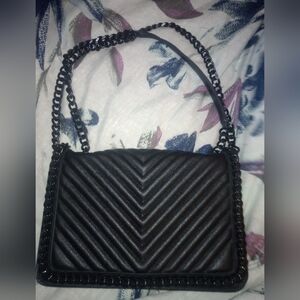 Also Black Chevron Quilted Women's Bag